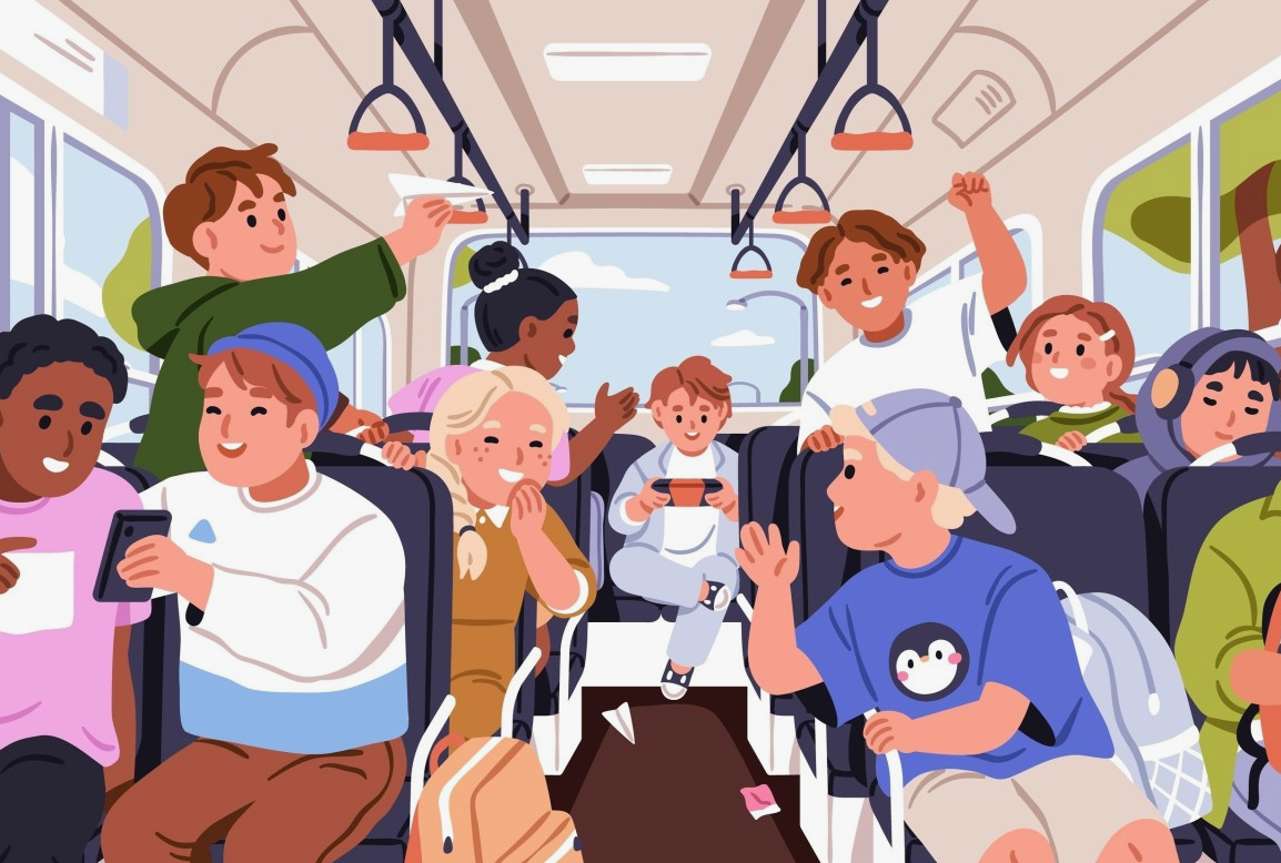 Игры детей в автобусе